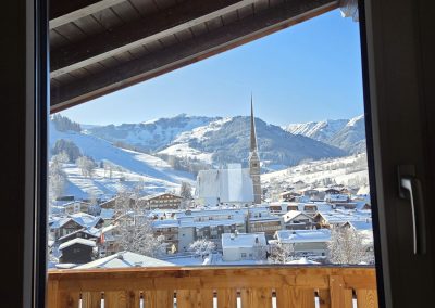 Winterlicher Ausblick vom Blauen Apartment in Maria Alm